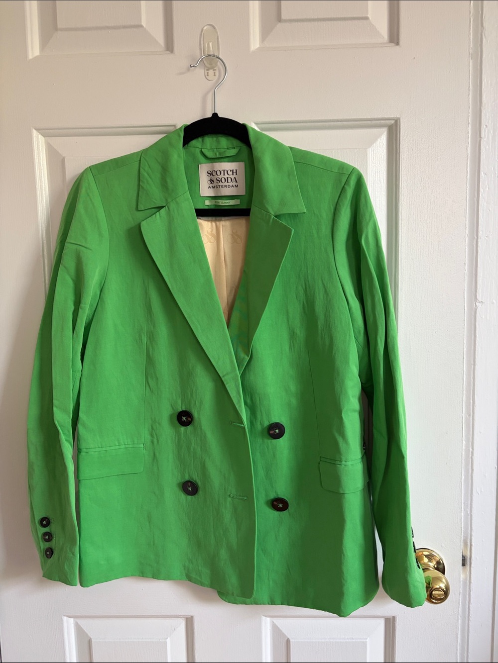 Scotch & Soda Women’s Bright Green Double-Breasted Blazer XS
